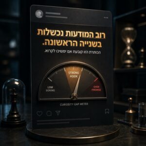 איך לכתוב Hook לפוסט או מודעה עם מד פער סקרנות